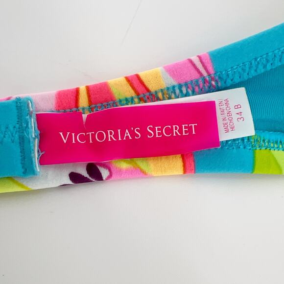 Victoria’s Secret aquarium tropical print bikini top 34B - Picture 5 of 6